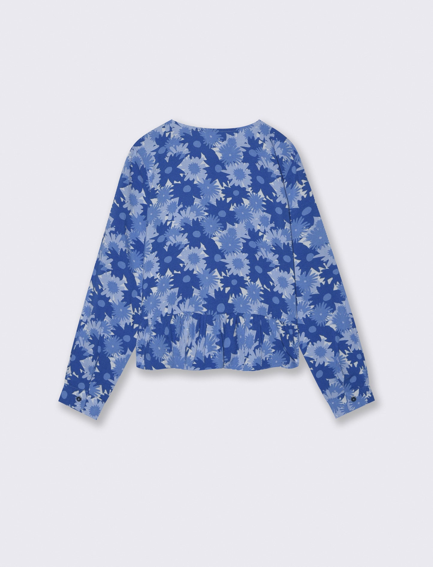 Camicia manica lunga bambina in viscosa - Blu
