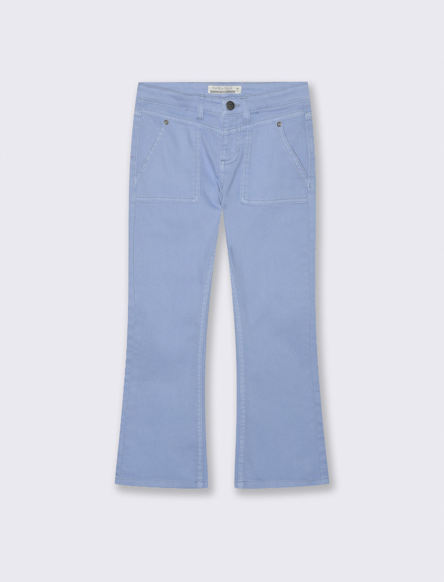 Pantalone flare in cotone per bambina - Azzurro