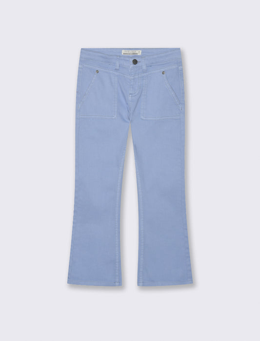 Pantalone flare in cotone per bambina - Azzurro