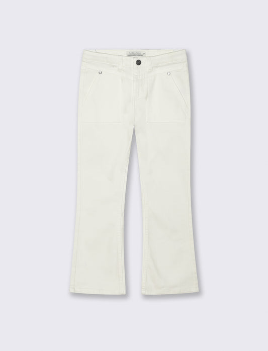 Pantalone flare in cotone per bambina - Bianco