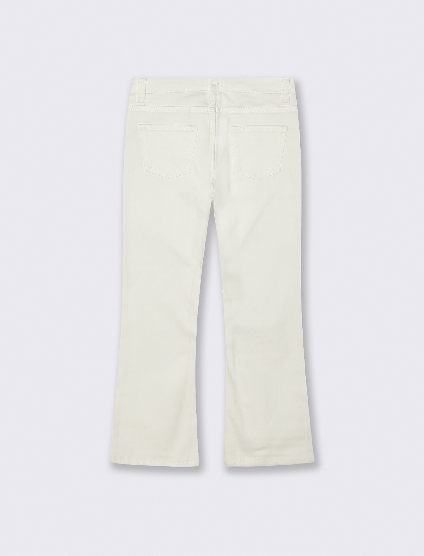 Cotton flare pants for girls - White