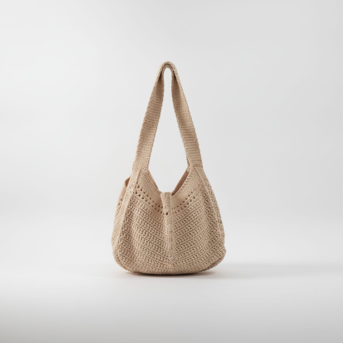 Borsa donna sacca crochet grande - Beige