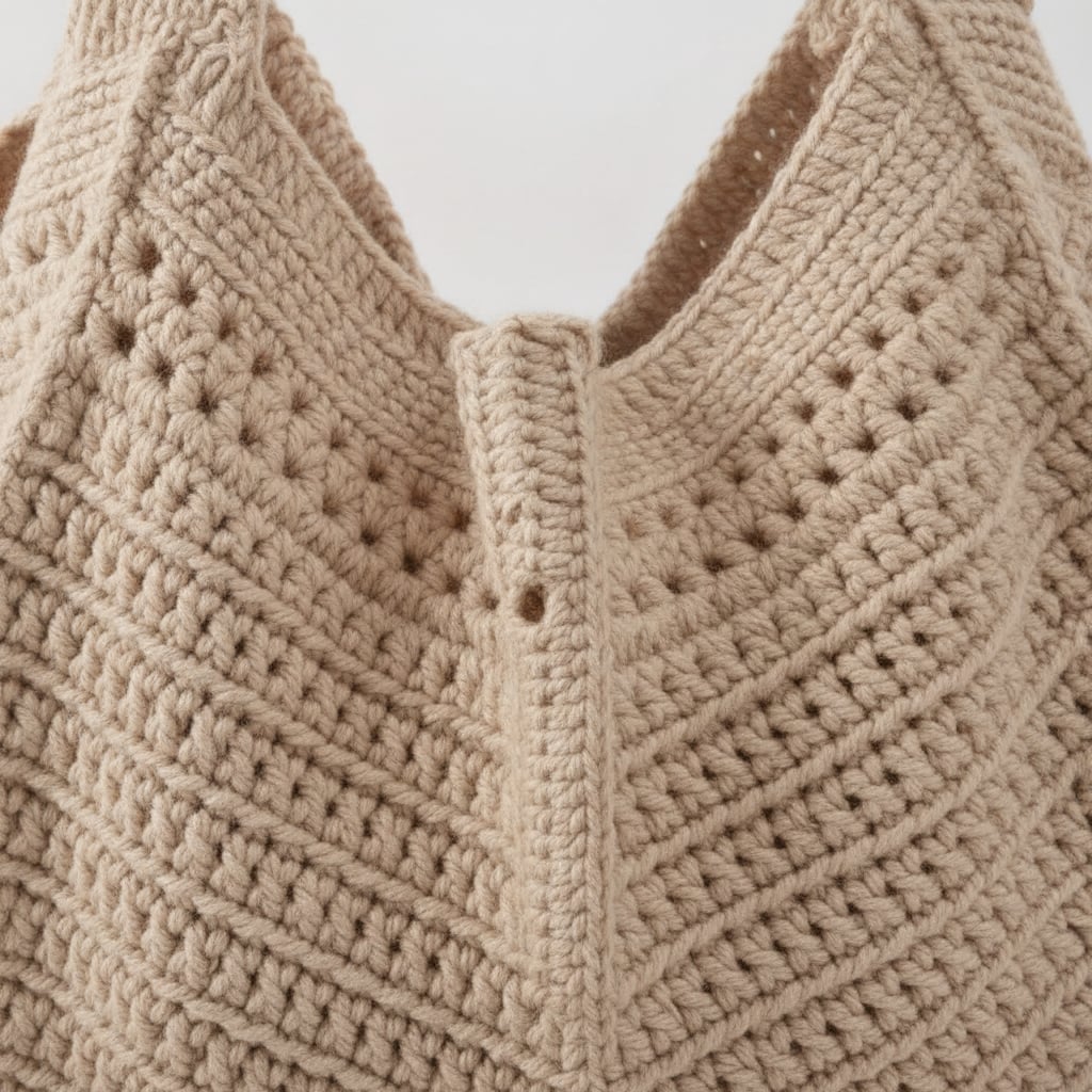 Borsa donna sacca crochet grande - Beige