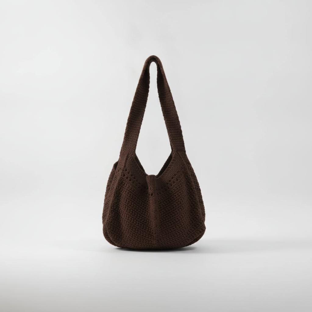 Borsa donna sacca crochet grande - Moro