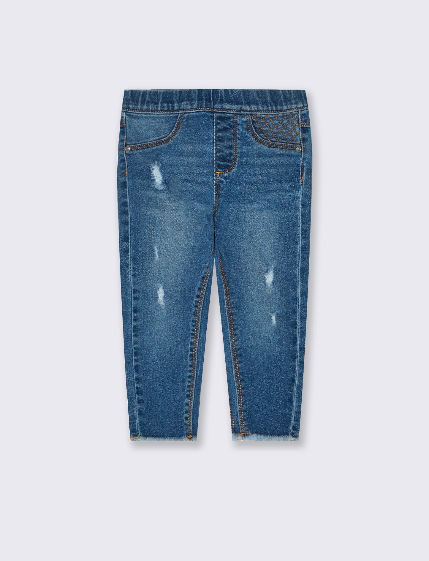 Jeans skinny con elastico e rotture - Denim