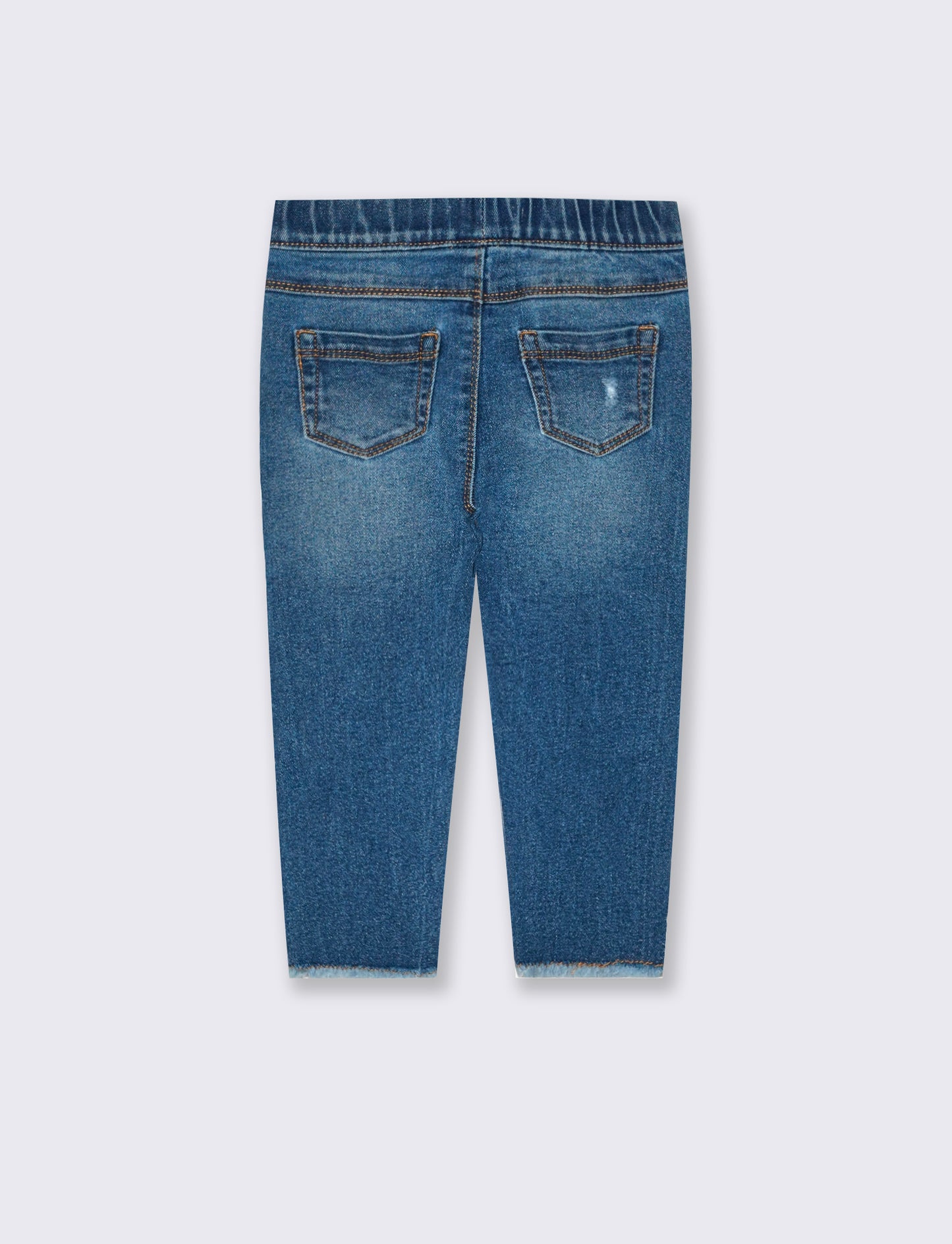 Jeans skinny con elastico e rotture - Denim