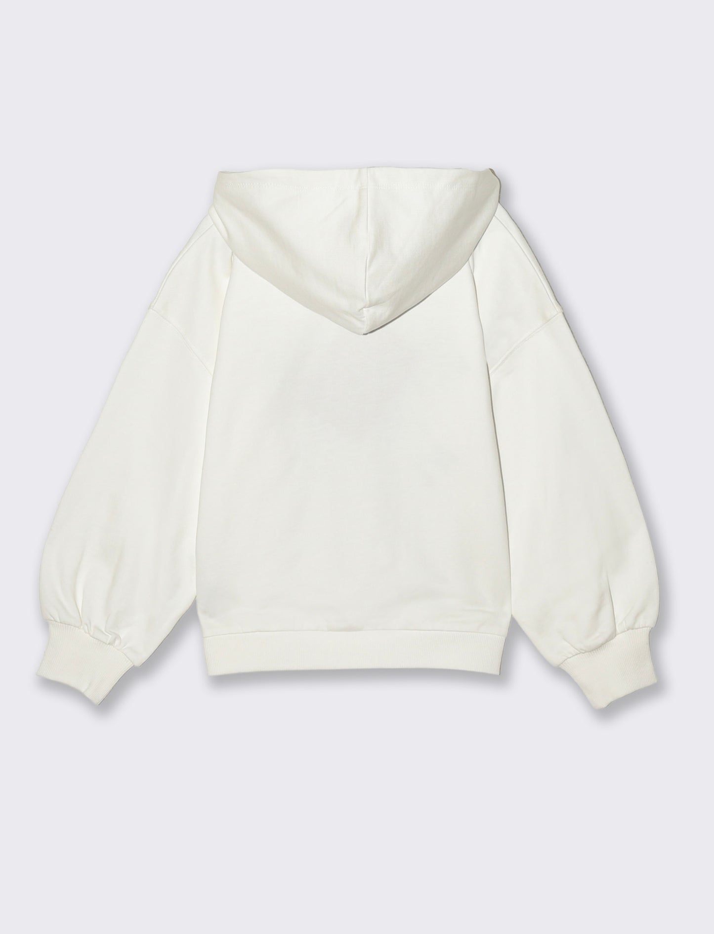 Felpa bambina con cappuccio e vestibilità loose - Bianco latte