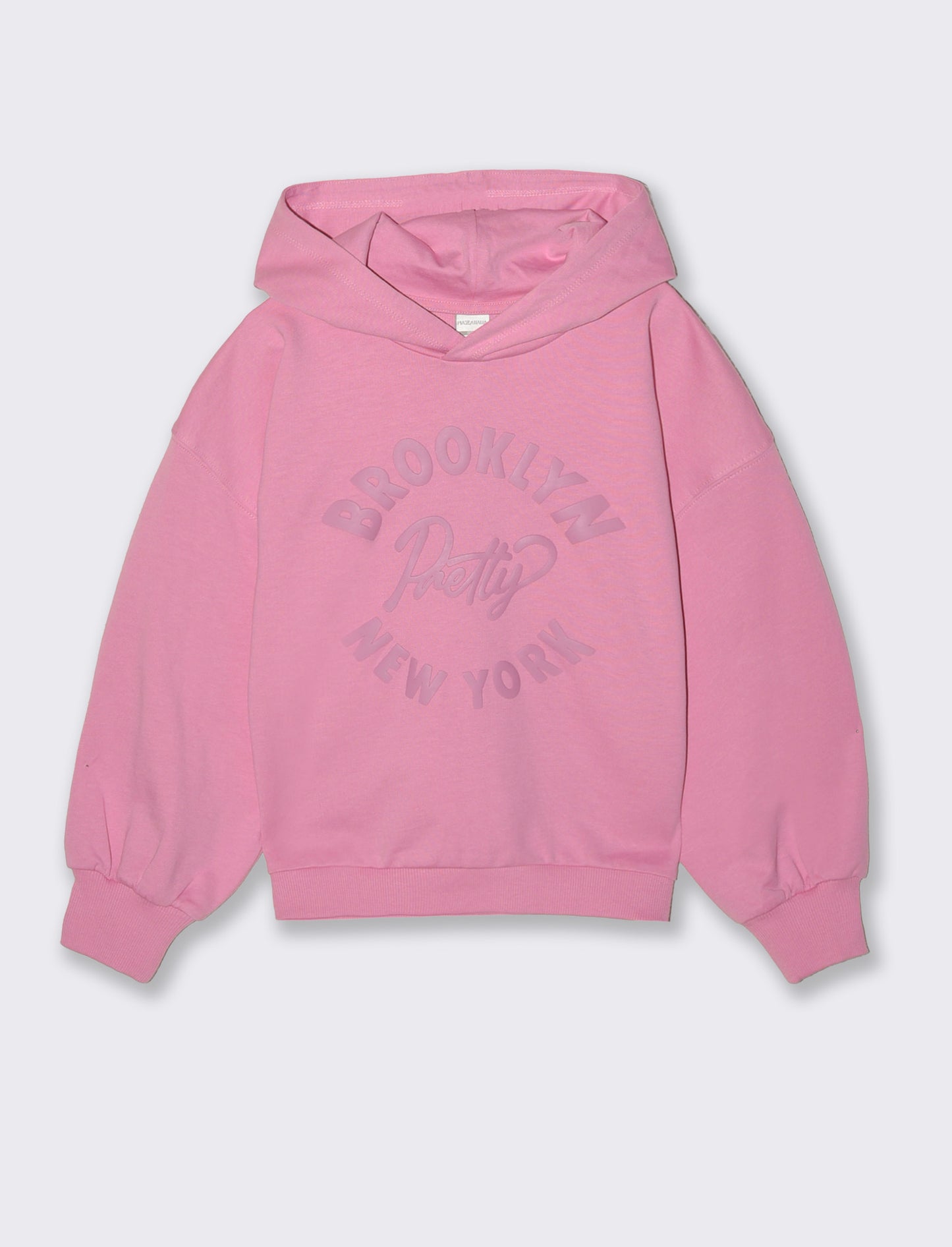 Felpa bambina con cappuccio e vestibilità loose - Rosa candy