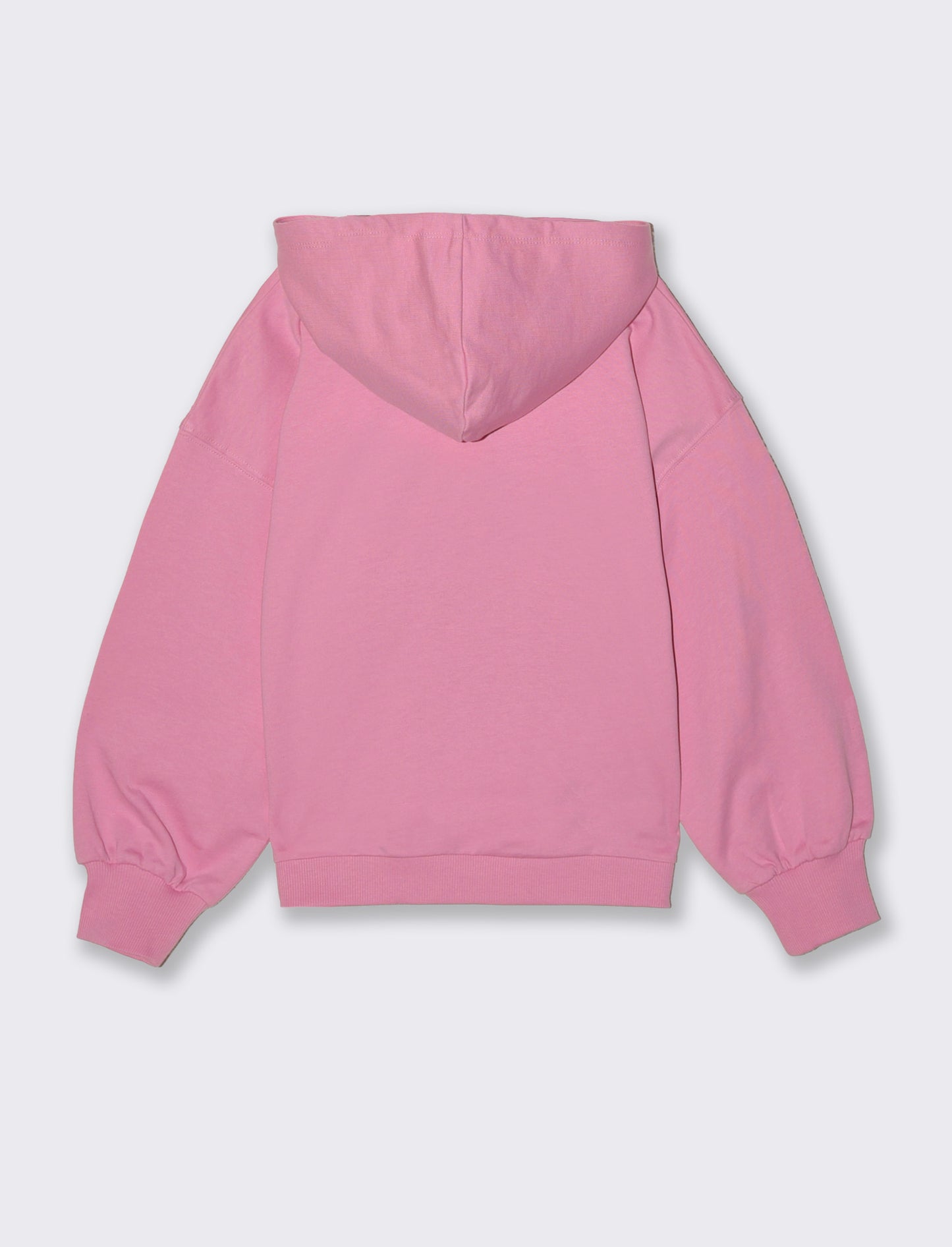 Felpa bambina con cappuccio e vestibilità loose - Rosa candy