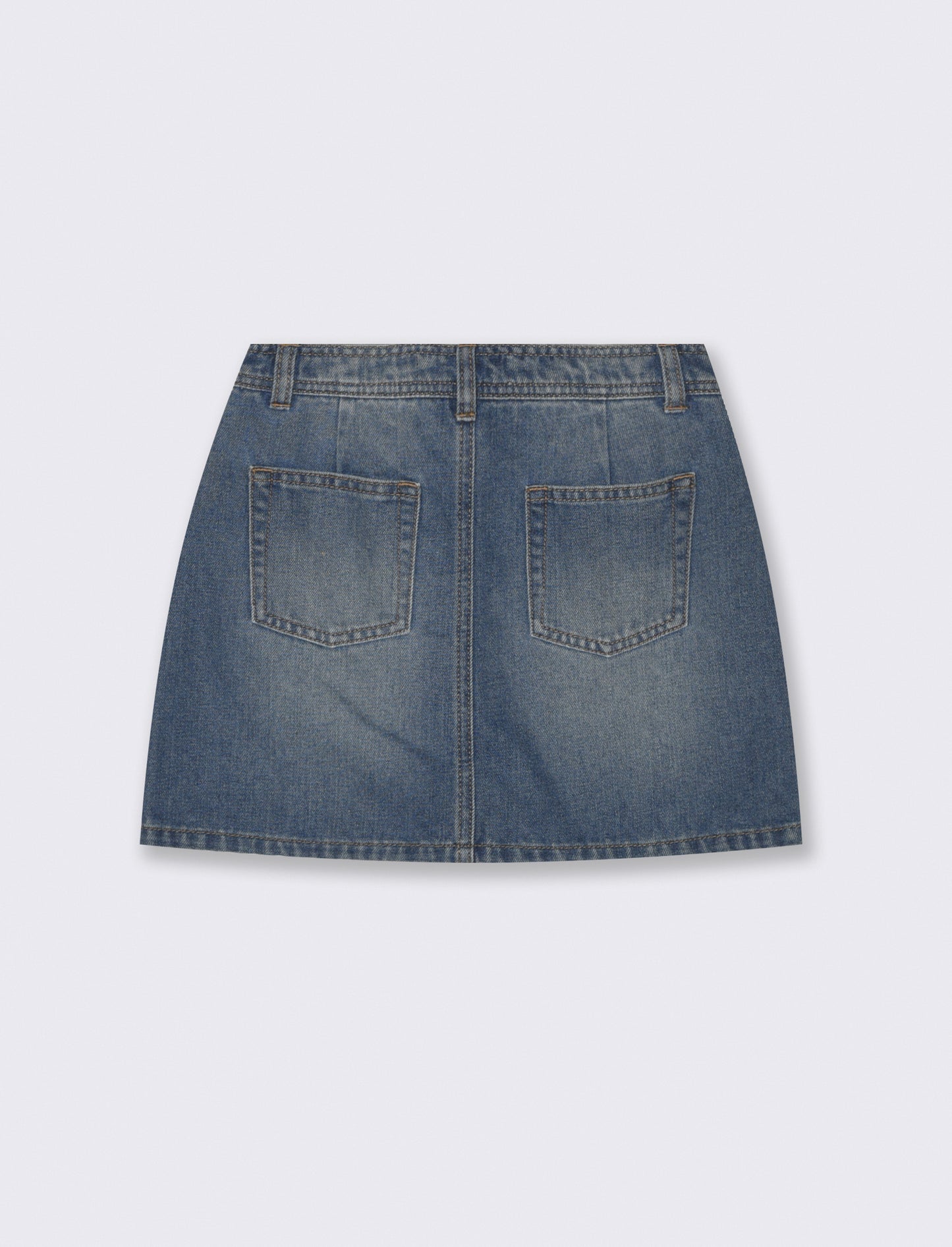 Denim skirt with pockets and corset - Blue