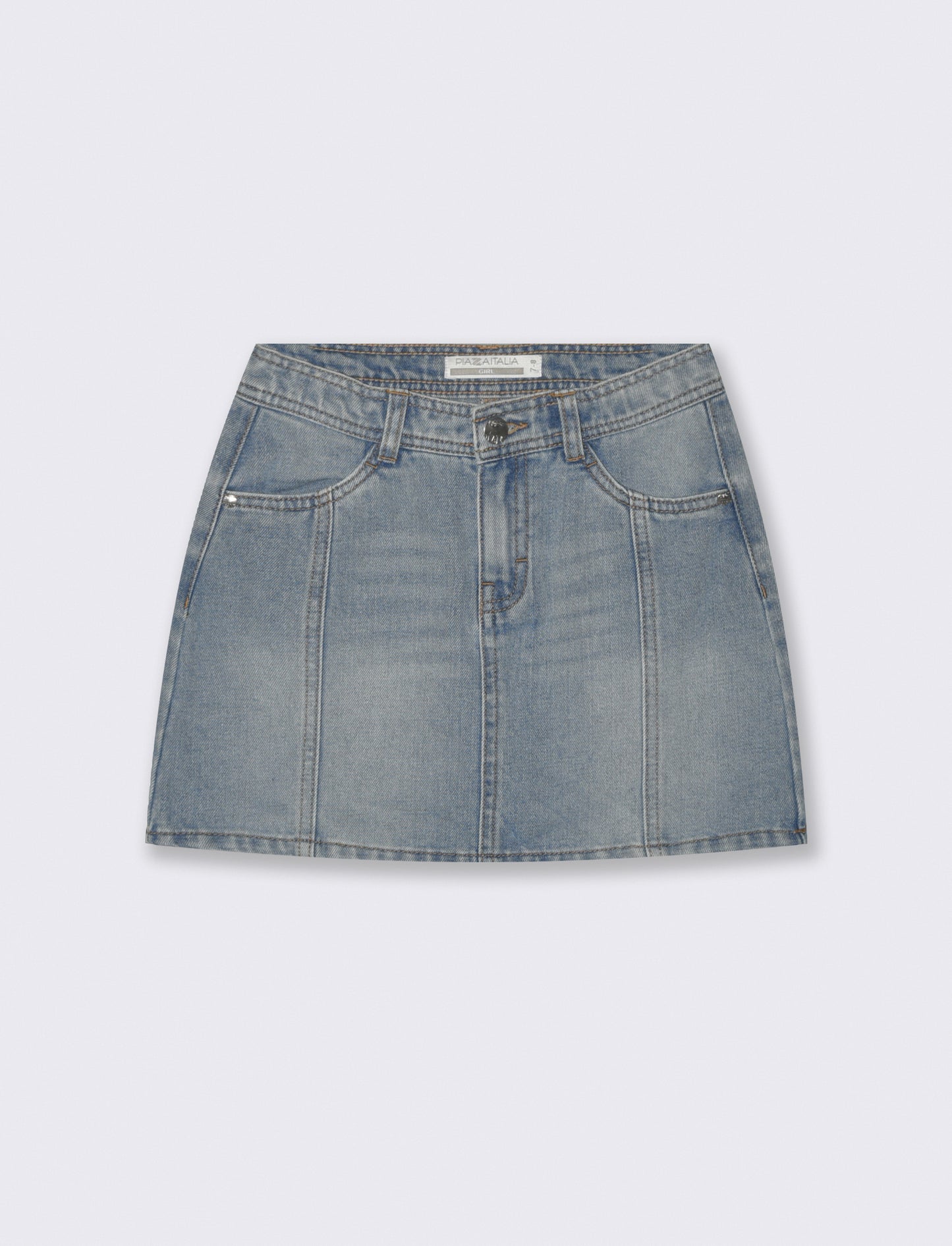 Denim skirt with pockets and corset - Blue