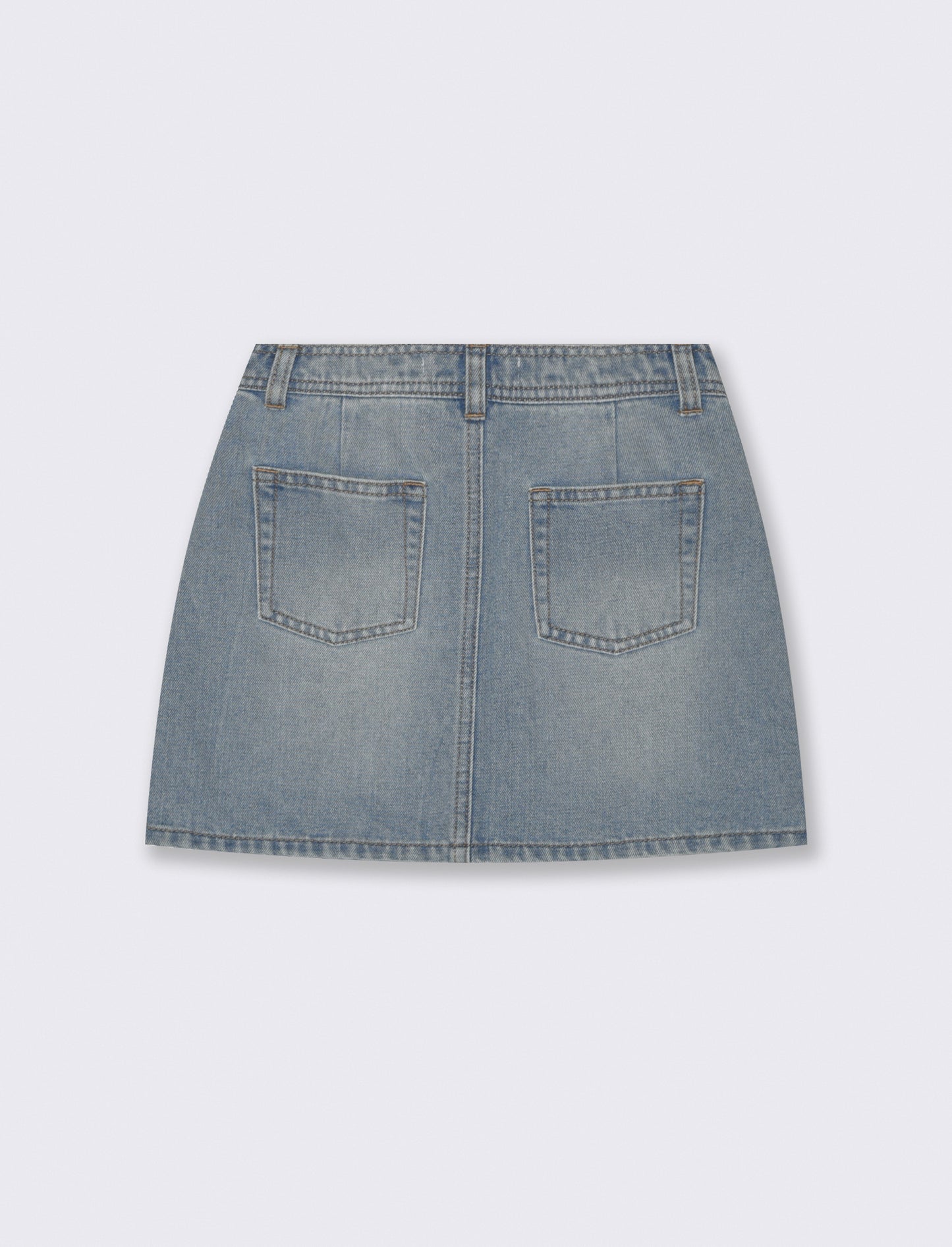 Denim skirt with pockets and corset - Blue