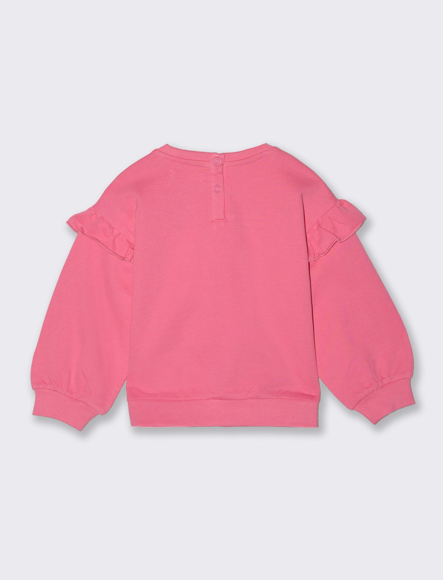 Felpa romantica con rouches alle maniche - Rosa big bubble