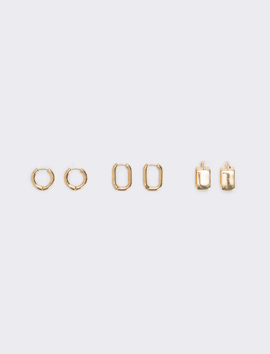 Hoop Earrings: 3 Elegant Pairs - Gold