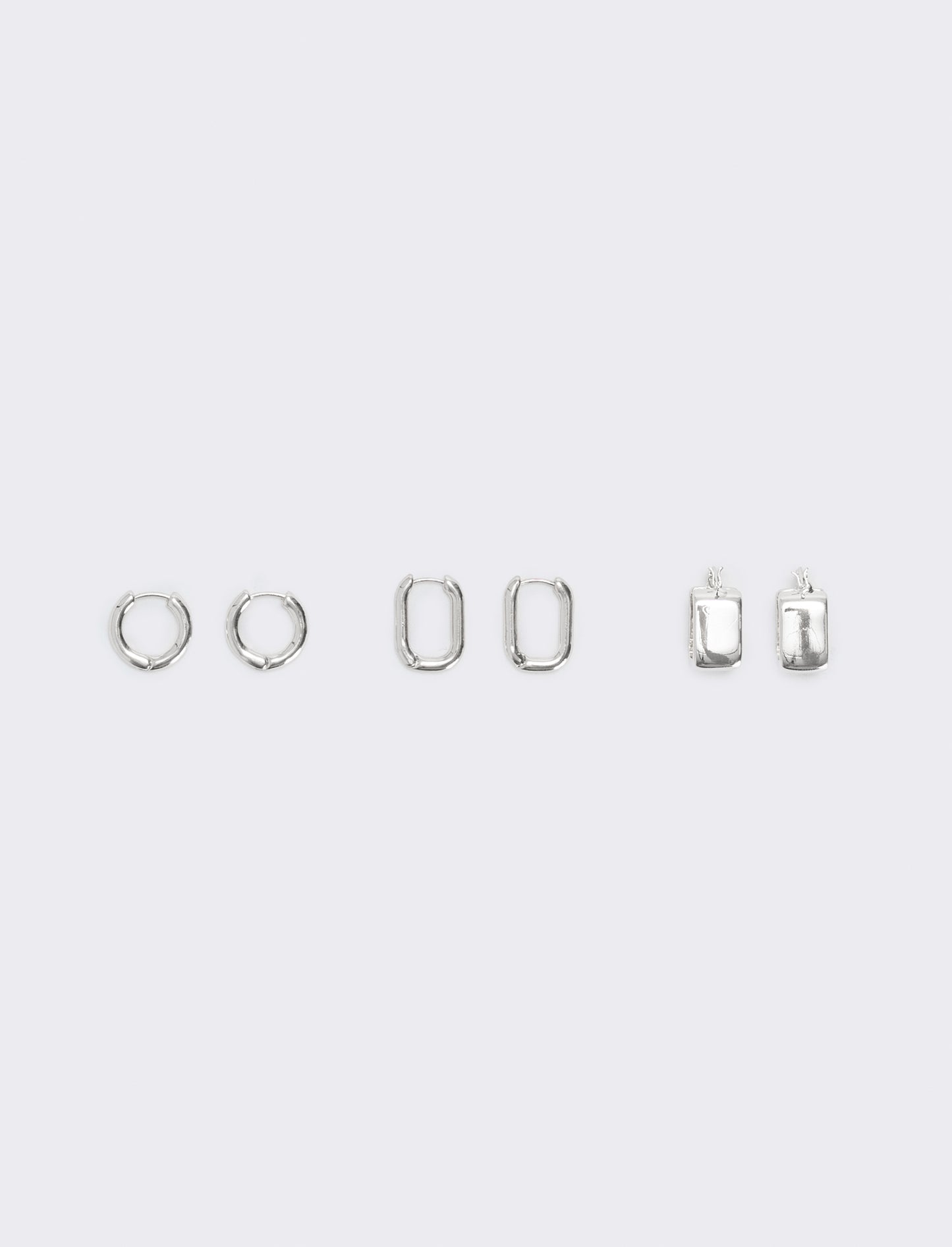 Hoop Earrings: 3 Elegant Pairs - Grey