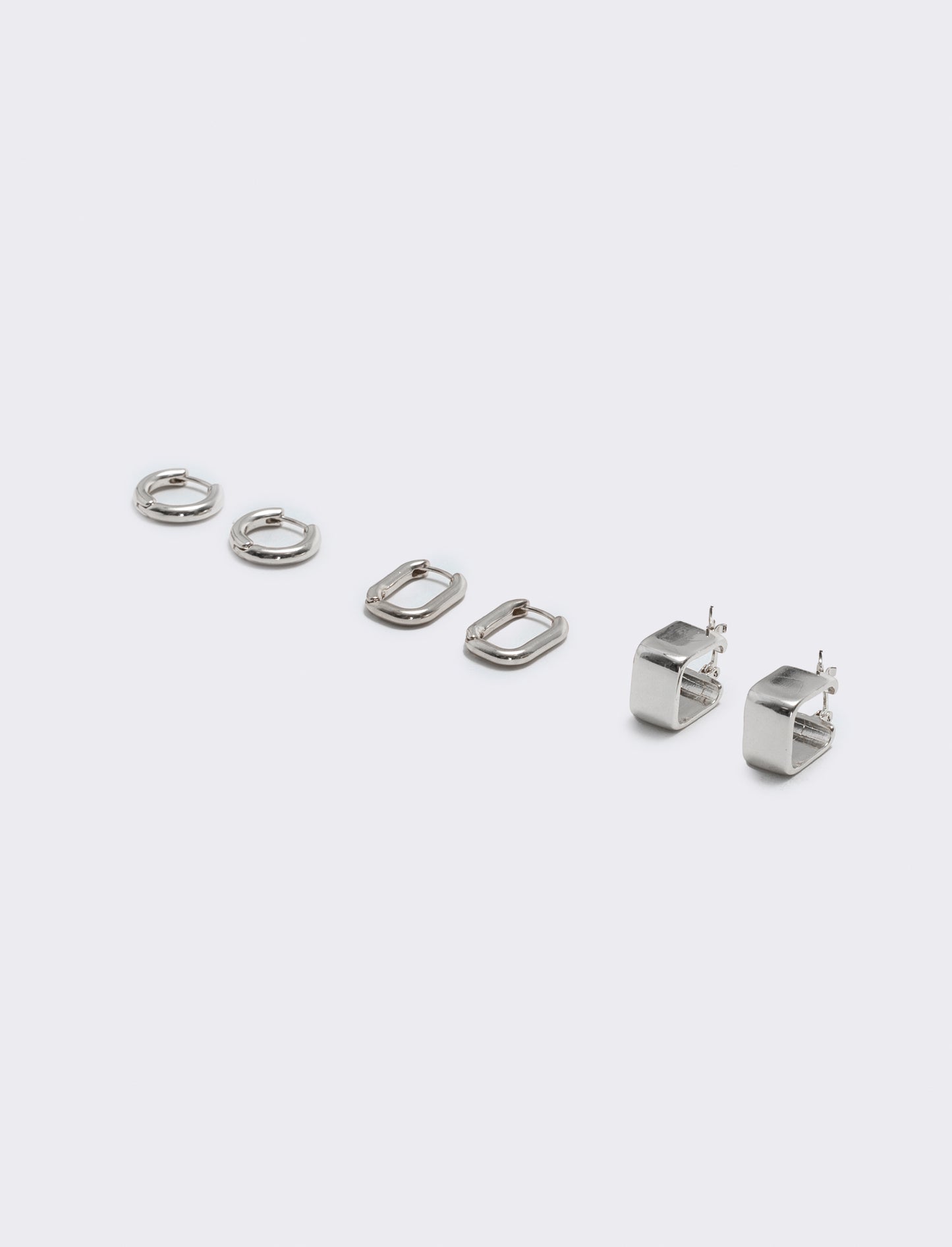 Hoop Earrings: 3 Elegant Pairs - Grey