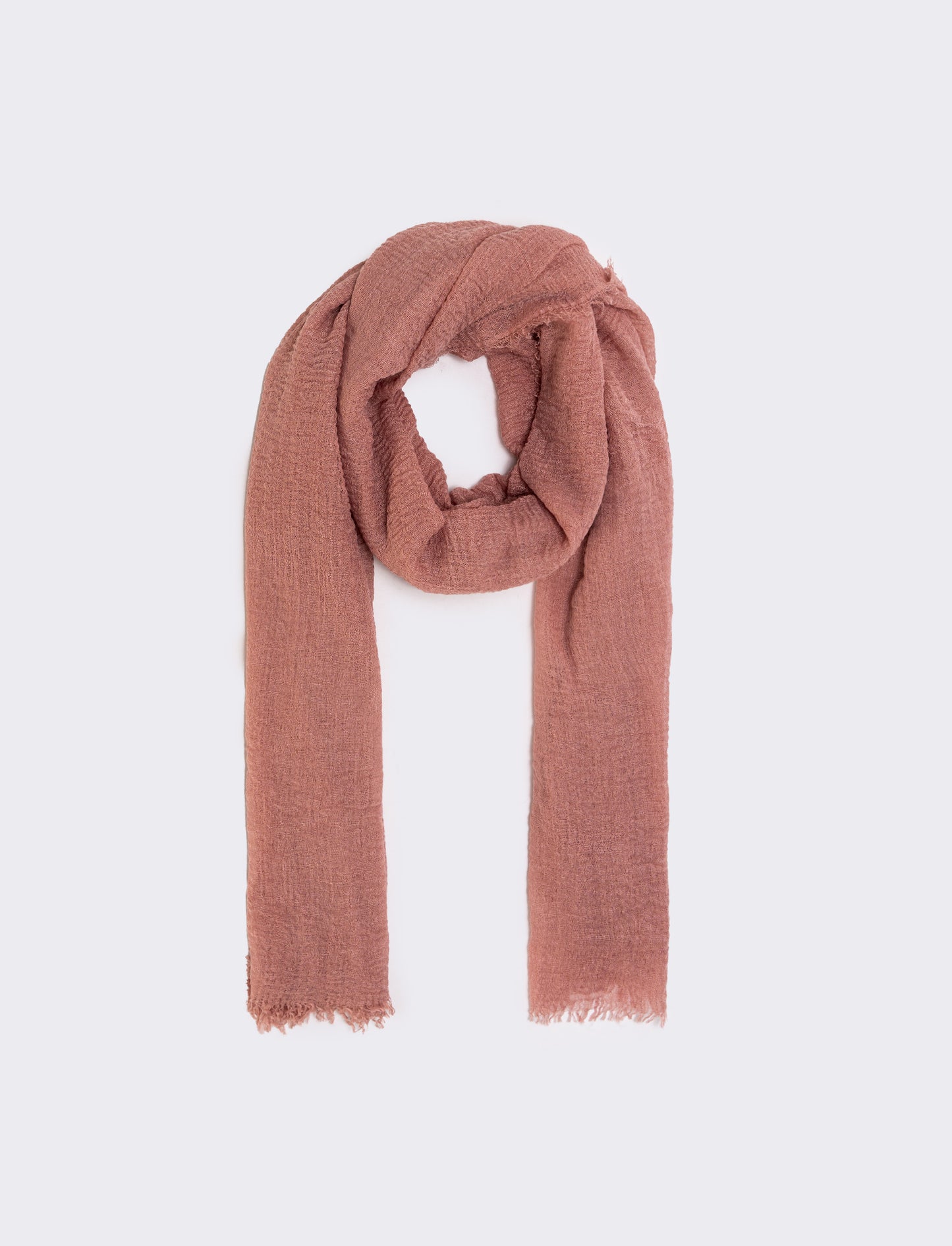 Solid scarf with elegant fringes - Pink