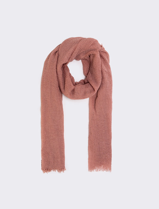 Foulard unito con frange eleganti - Rosa antico