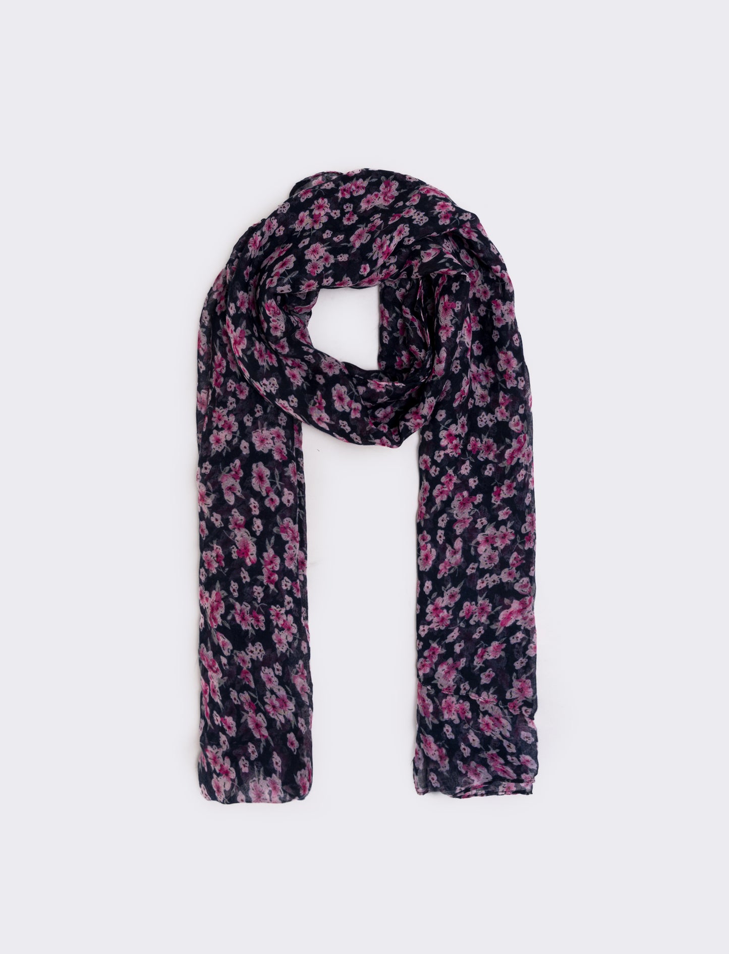 Foulard basic con stampa floreale - Blu