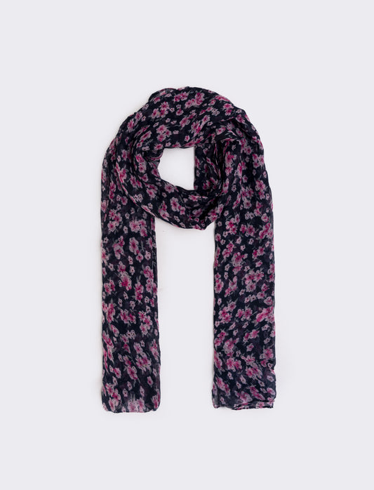 Foulard basic con stampa floreale - Blu