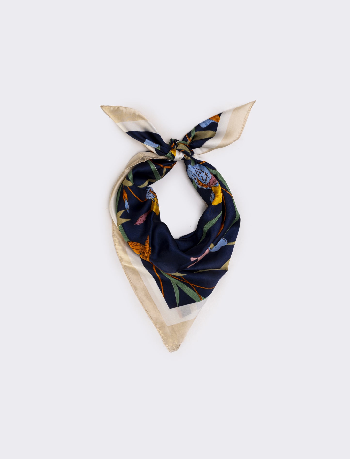 70x70cm scarf with unique patterns - Beige
