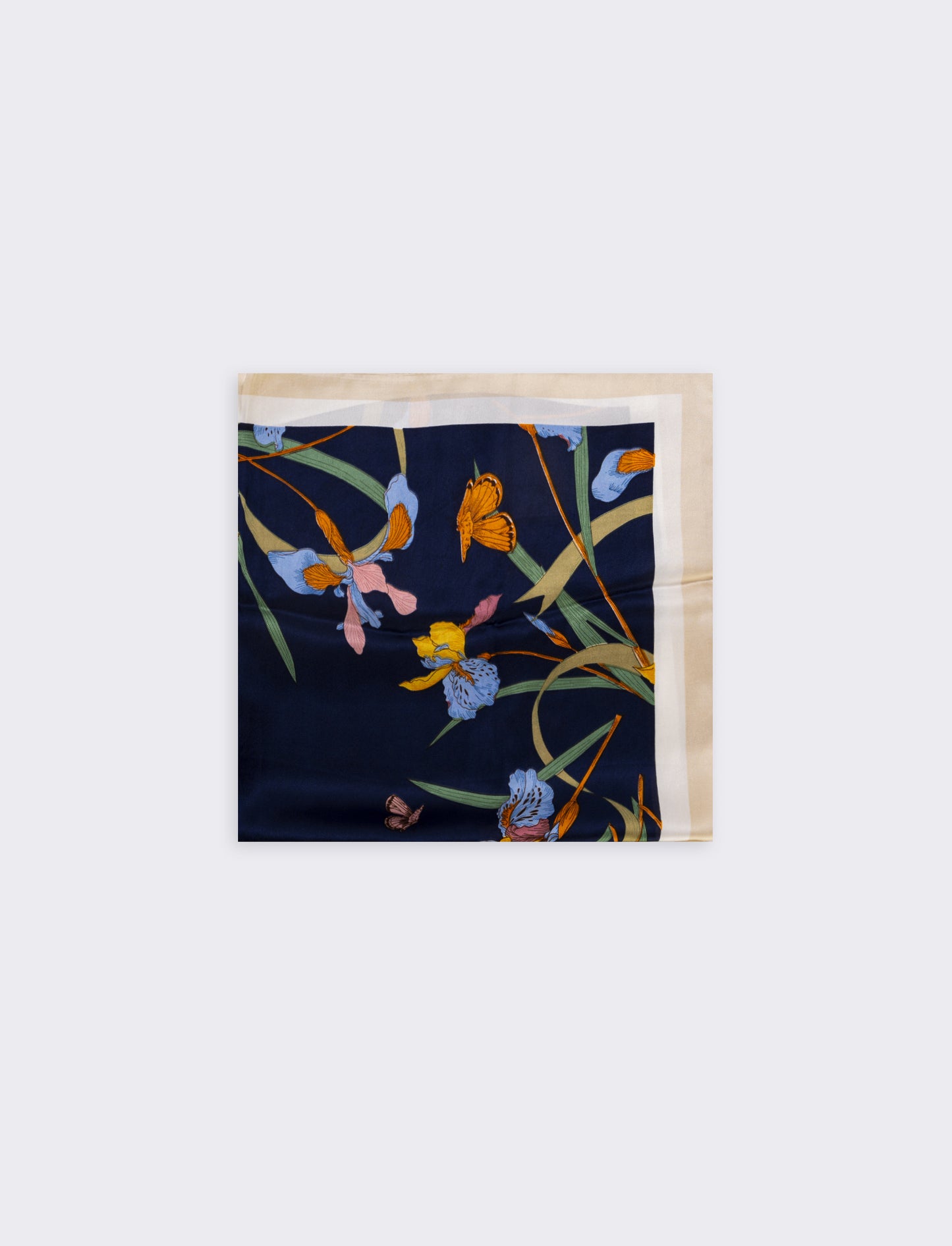 70x70cm scarf with unique patterns - Beige