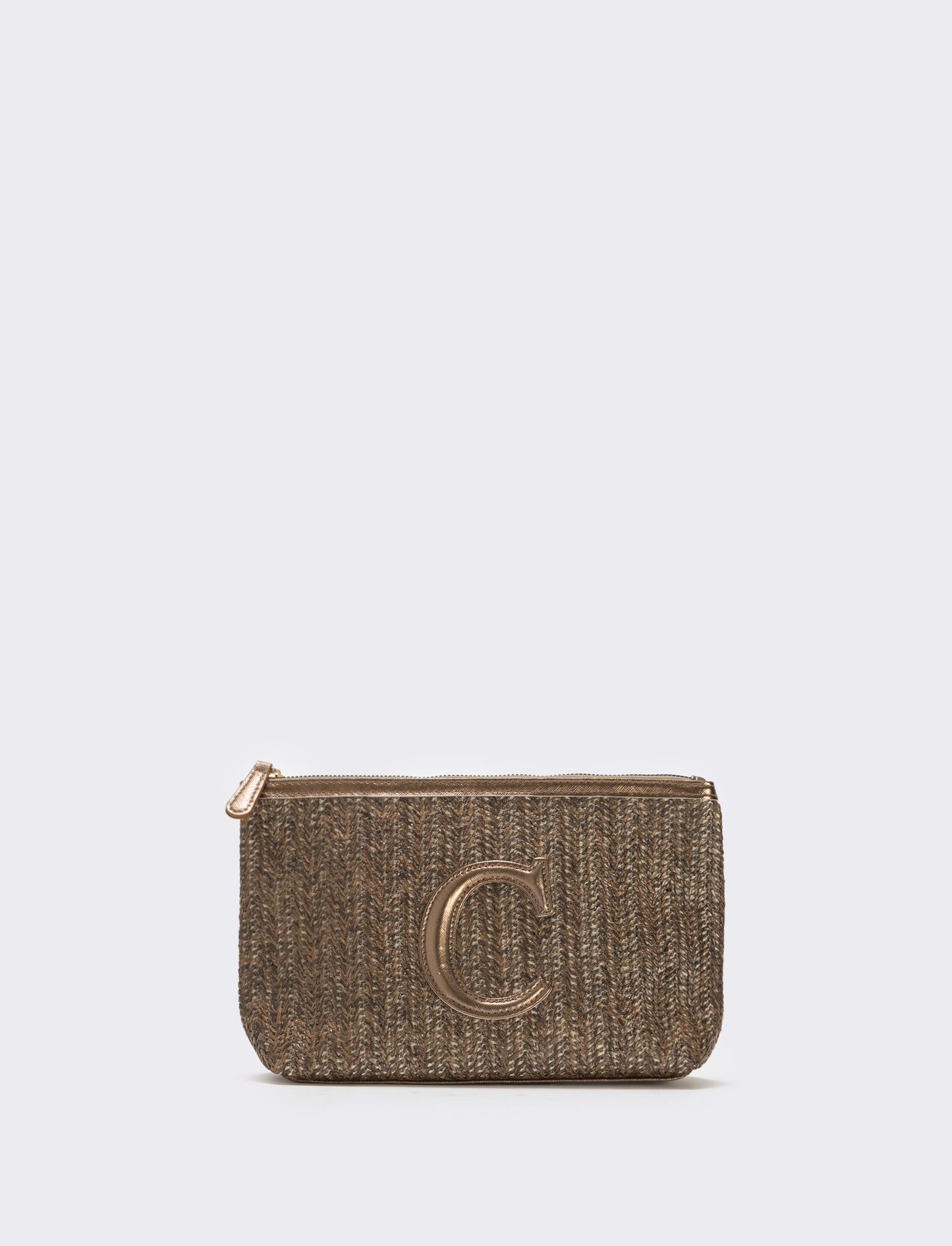 Pochette effetto paglia con lettera - var 2