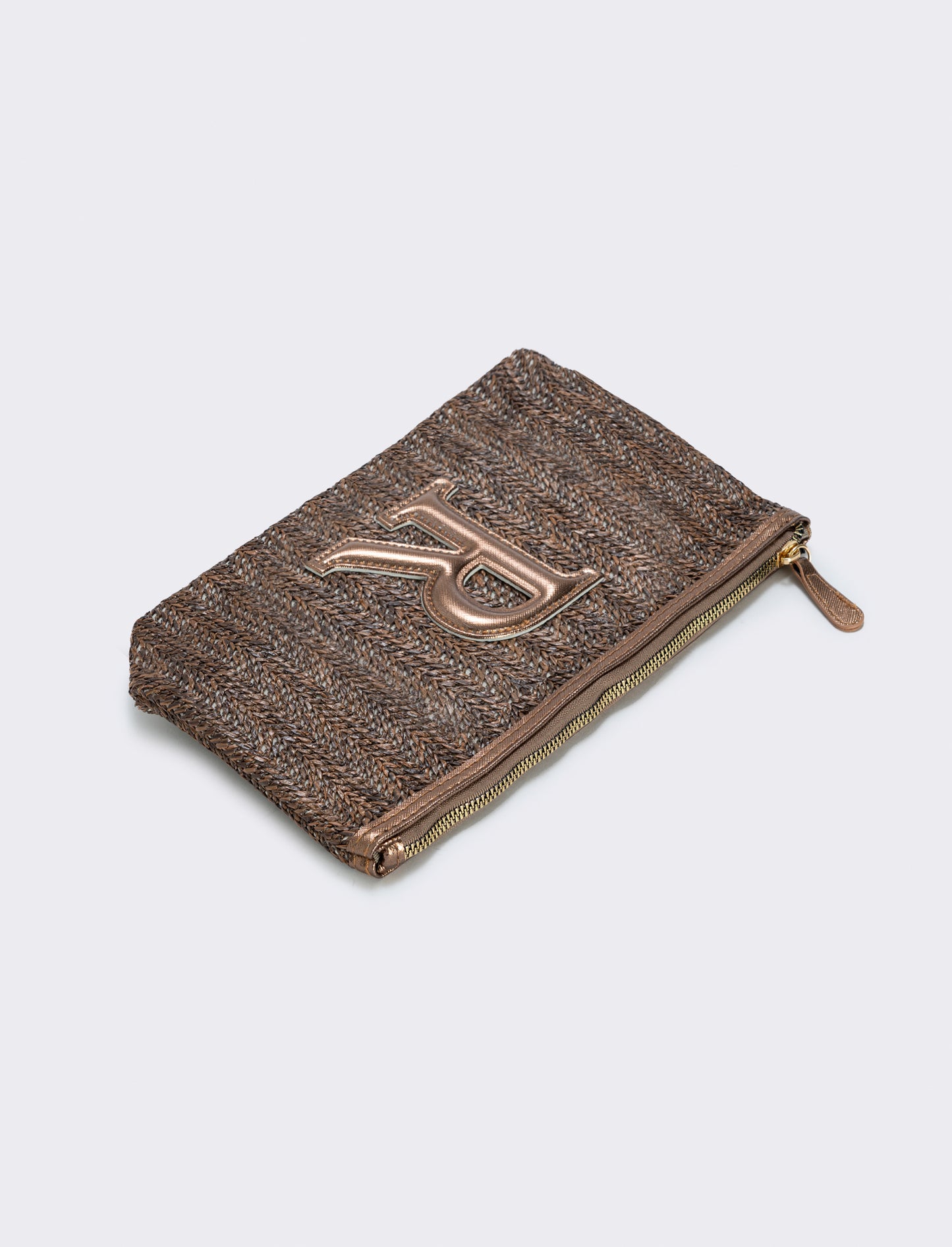 Pochette effetto paglia con lettera - Var 6