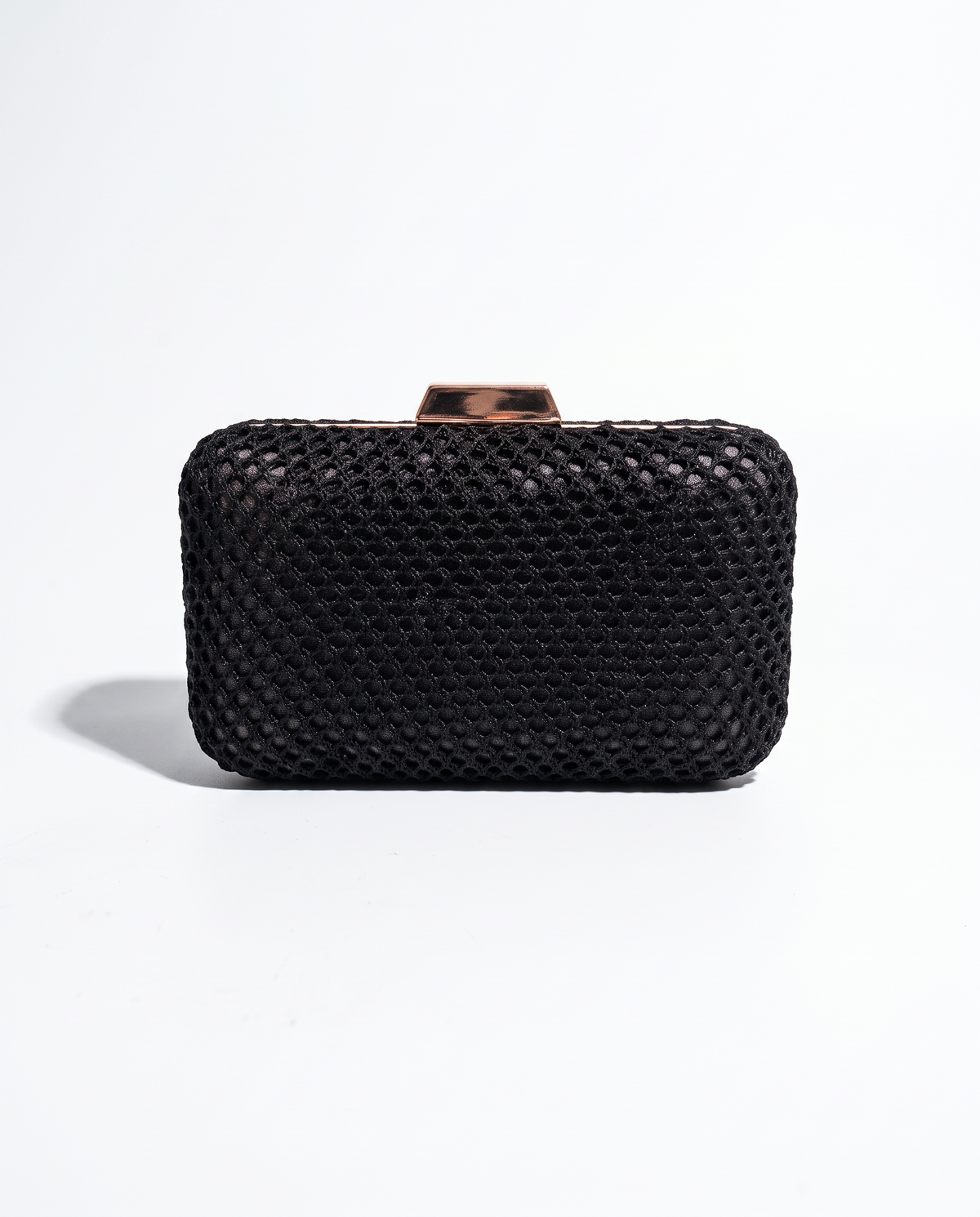 Pochette borsa donna rigida carta intrecciata +satin - Nero