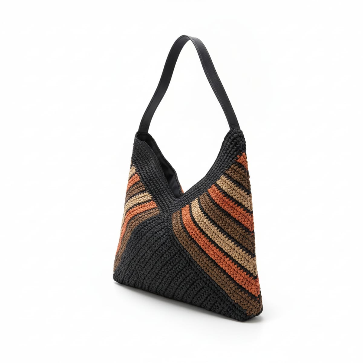 Borsa donna carta intrecciata apertura a "v" - Arancio