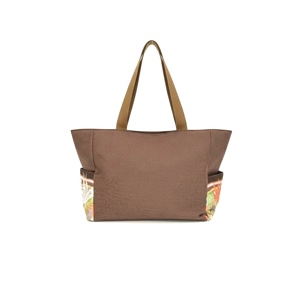 Borsa donna mare tessuto stampato - Moro