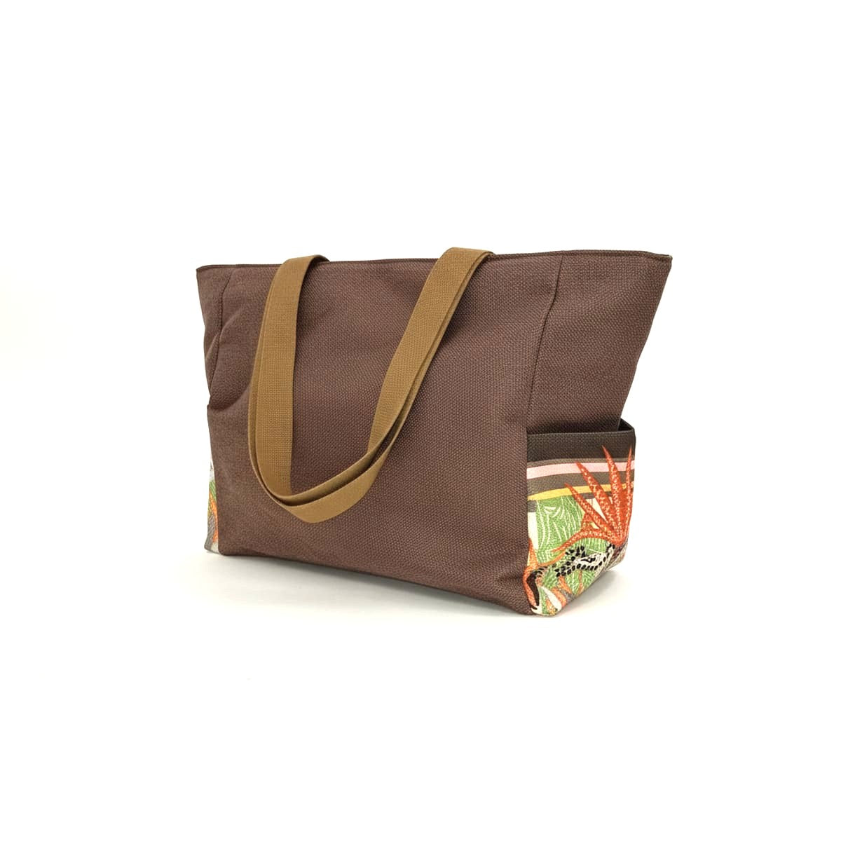 Borsa donna mare tessuto stampato - Moro