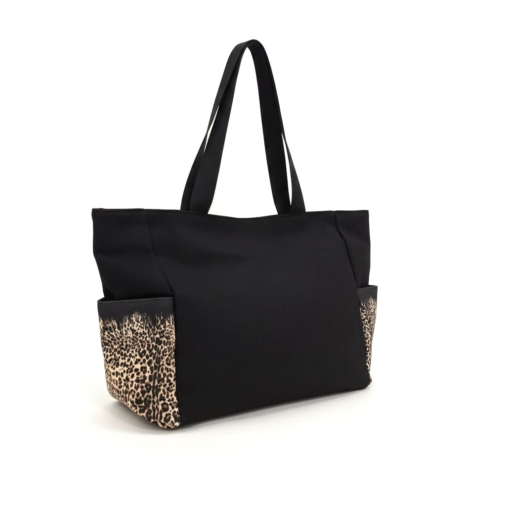 Borsa donna mare tessuto stampato - Leopardato
