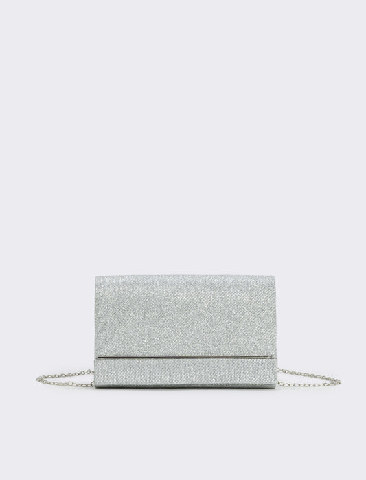 Borsa pochette in lurex - Argento