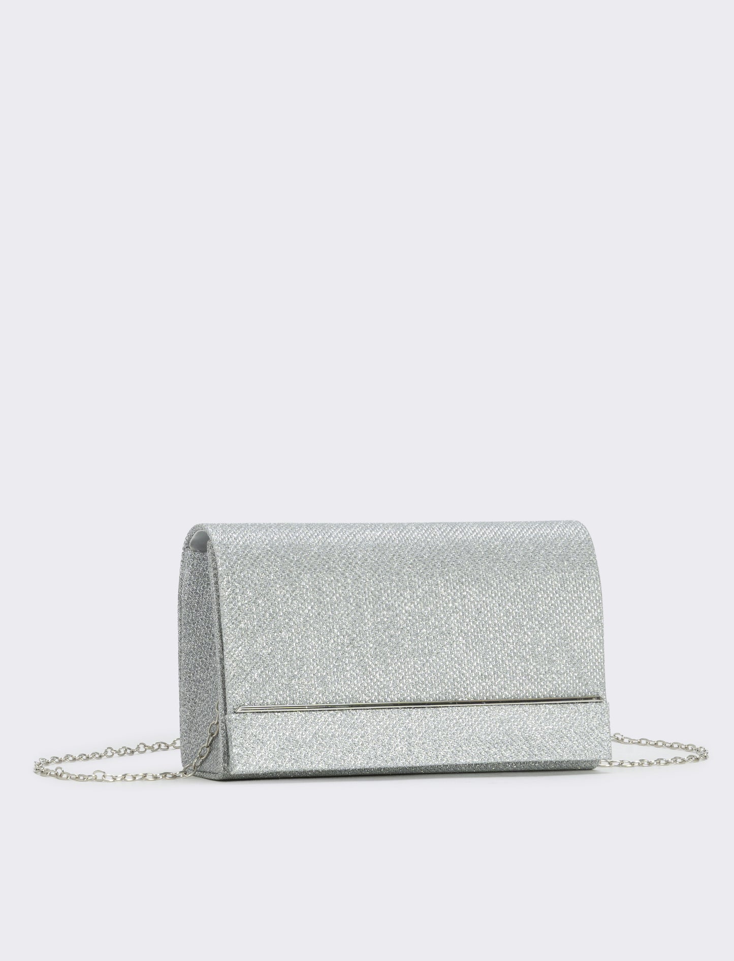 Borsa pochette in lurex - Argento