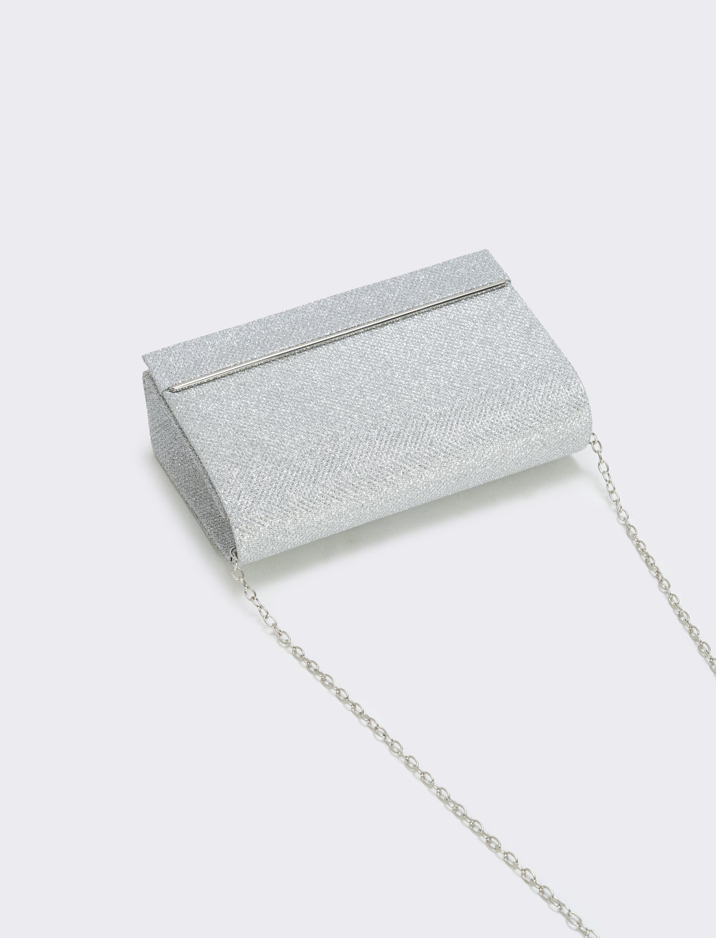 Borsa pochette in lurex - Argento
