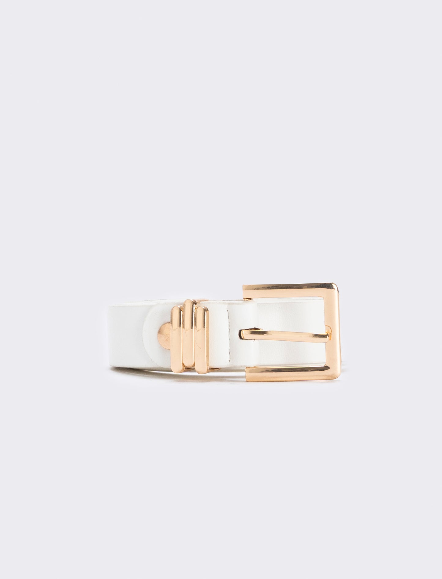 Metal belt 3 loops 2.5 cm - White
