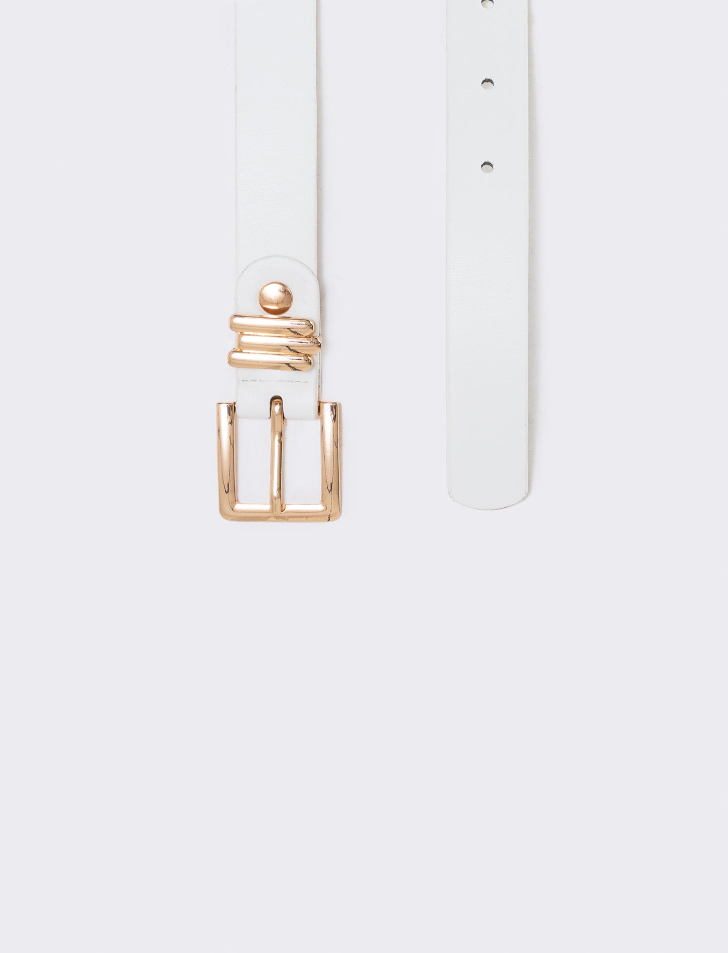 Metal belt 3 loops 2.5 cm - White