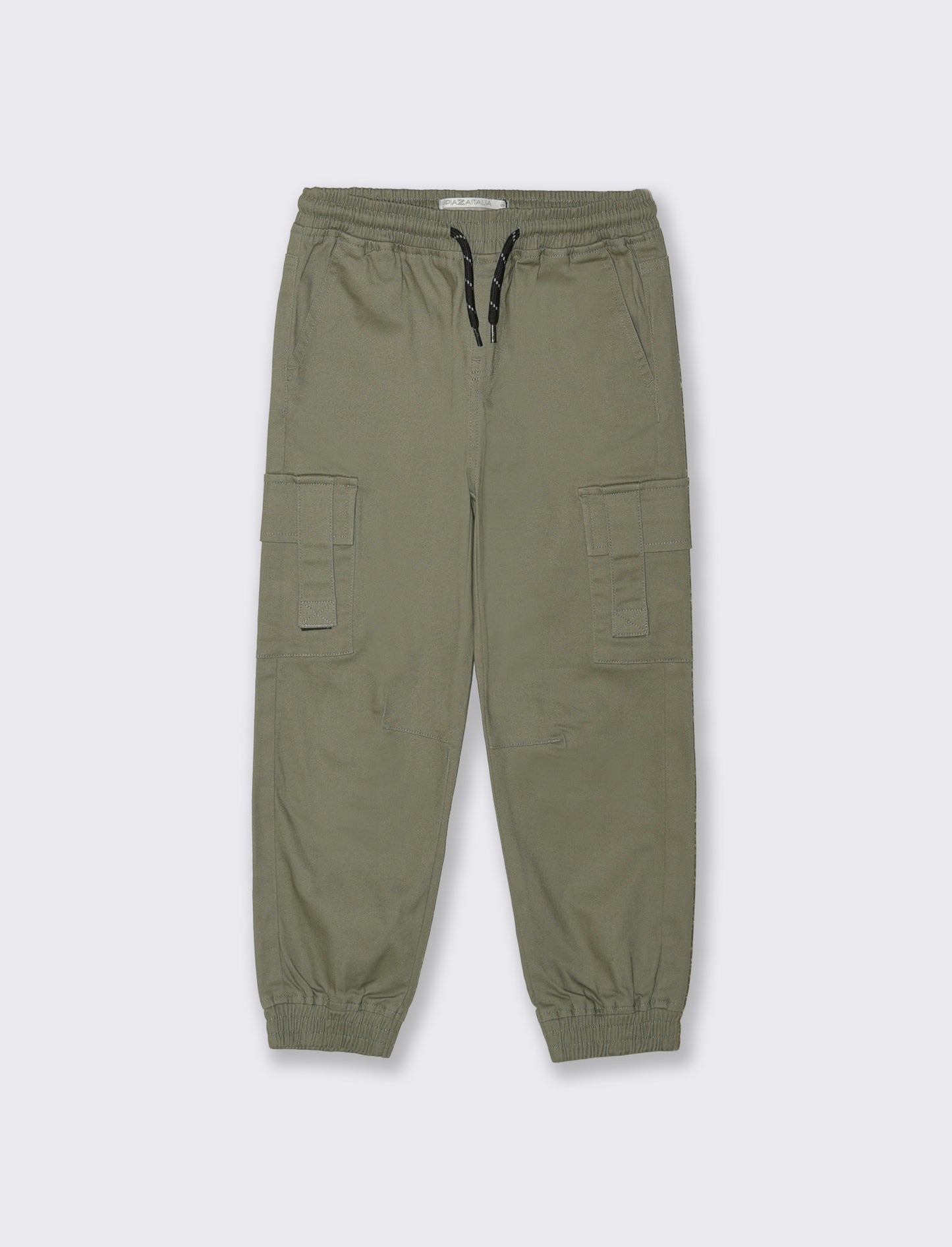 Jogger cargo in cotone con tasconi - Verde salvia