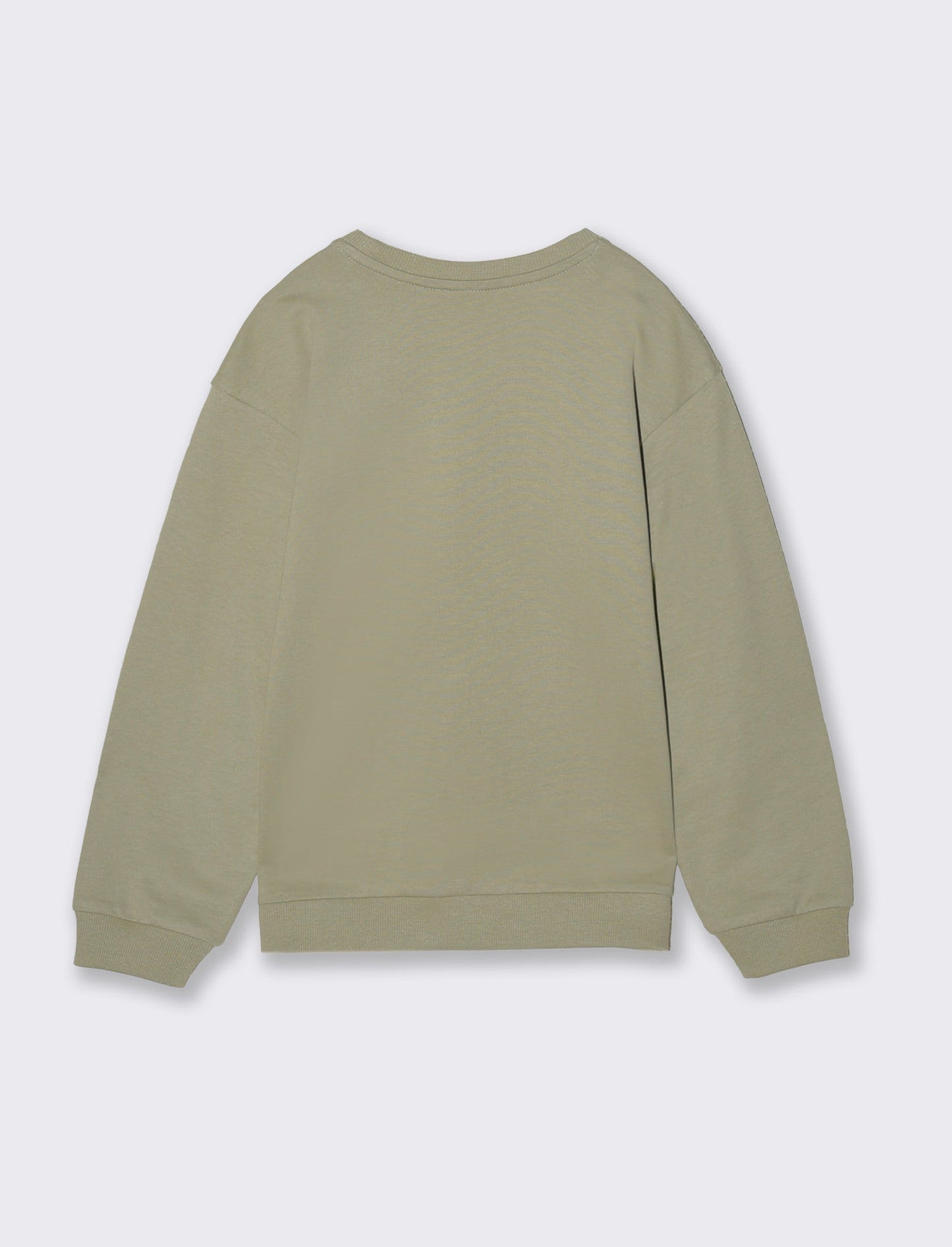 Basic cotton sweatshirt with sports print - Green