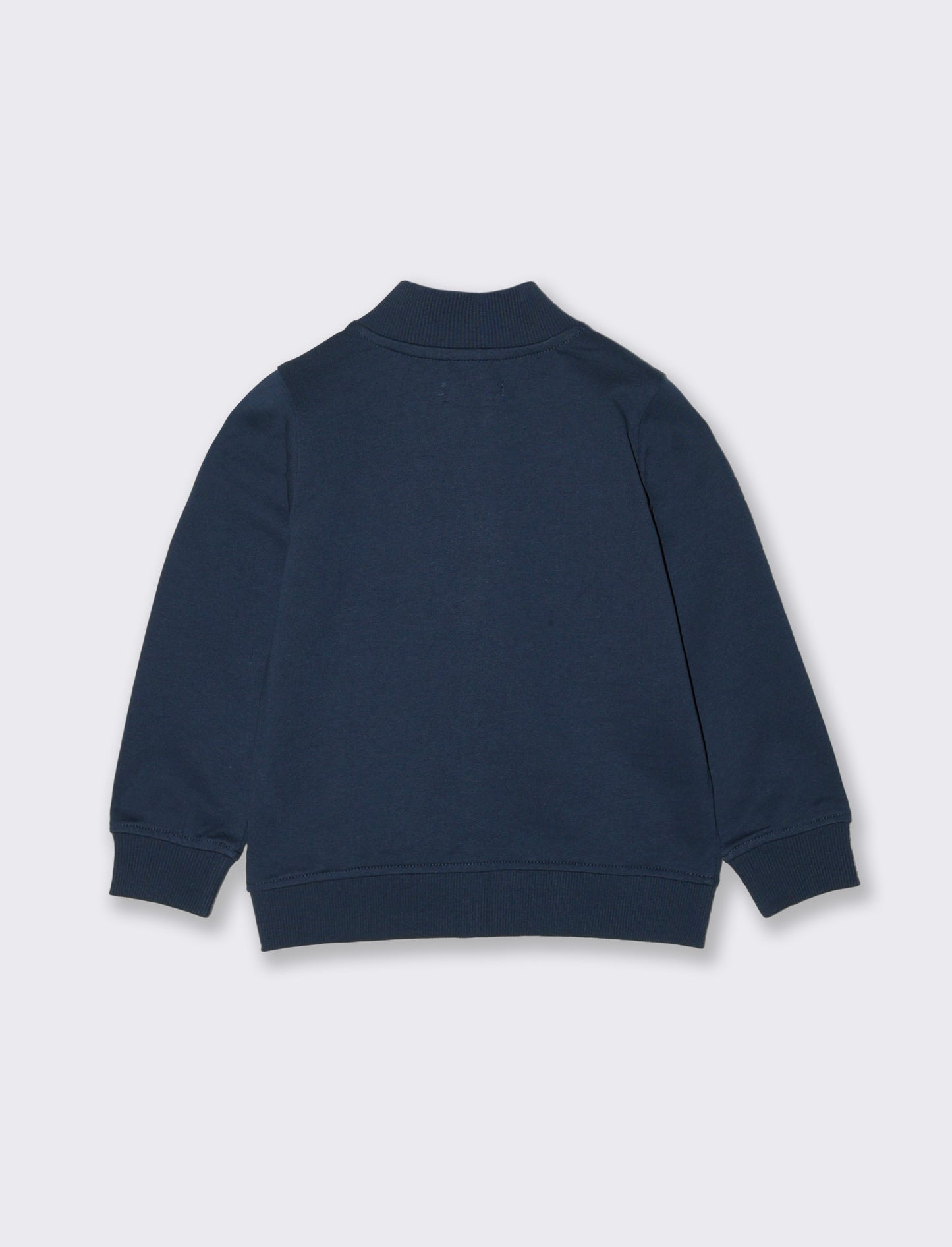 Basic zip sweatshirt with chest print - Blue