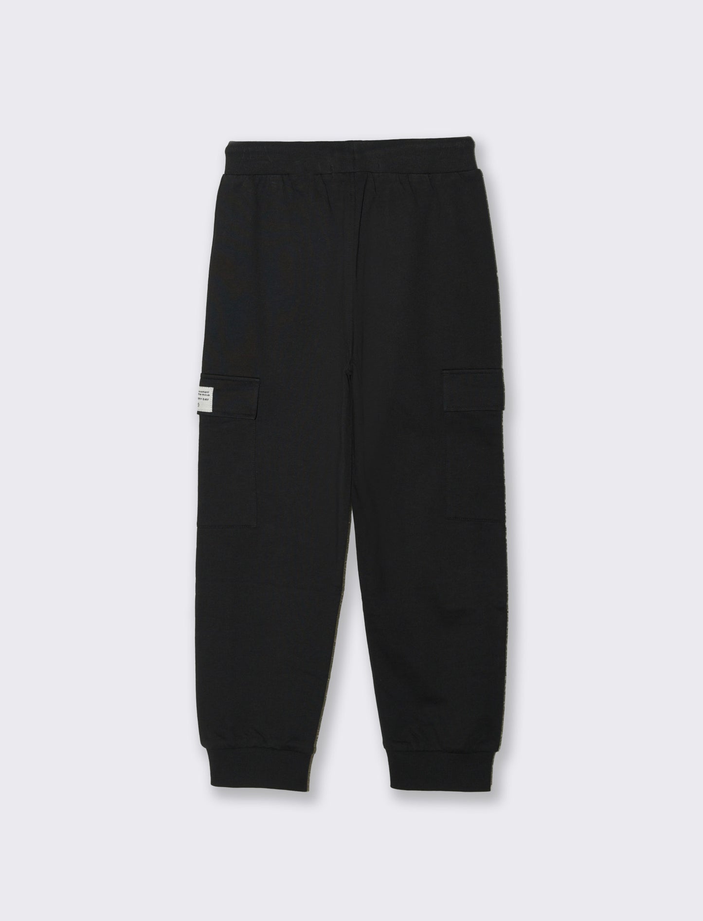 Cotton joggers with pockets and drawstring - Black