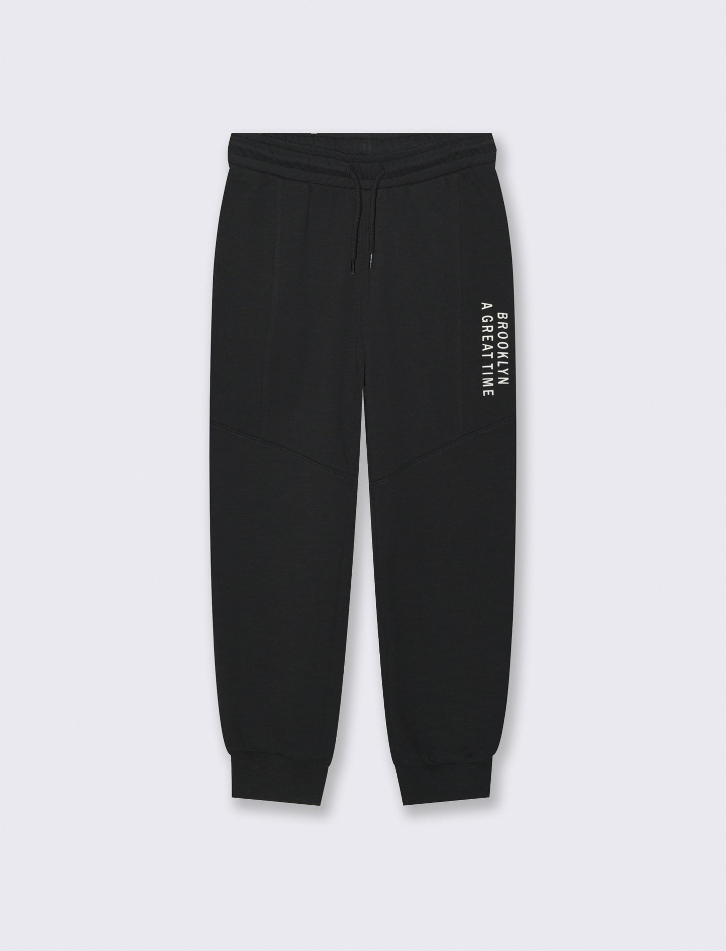 Flame-printed joggers with side cuts - Black