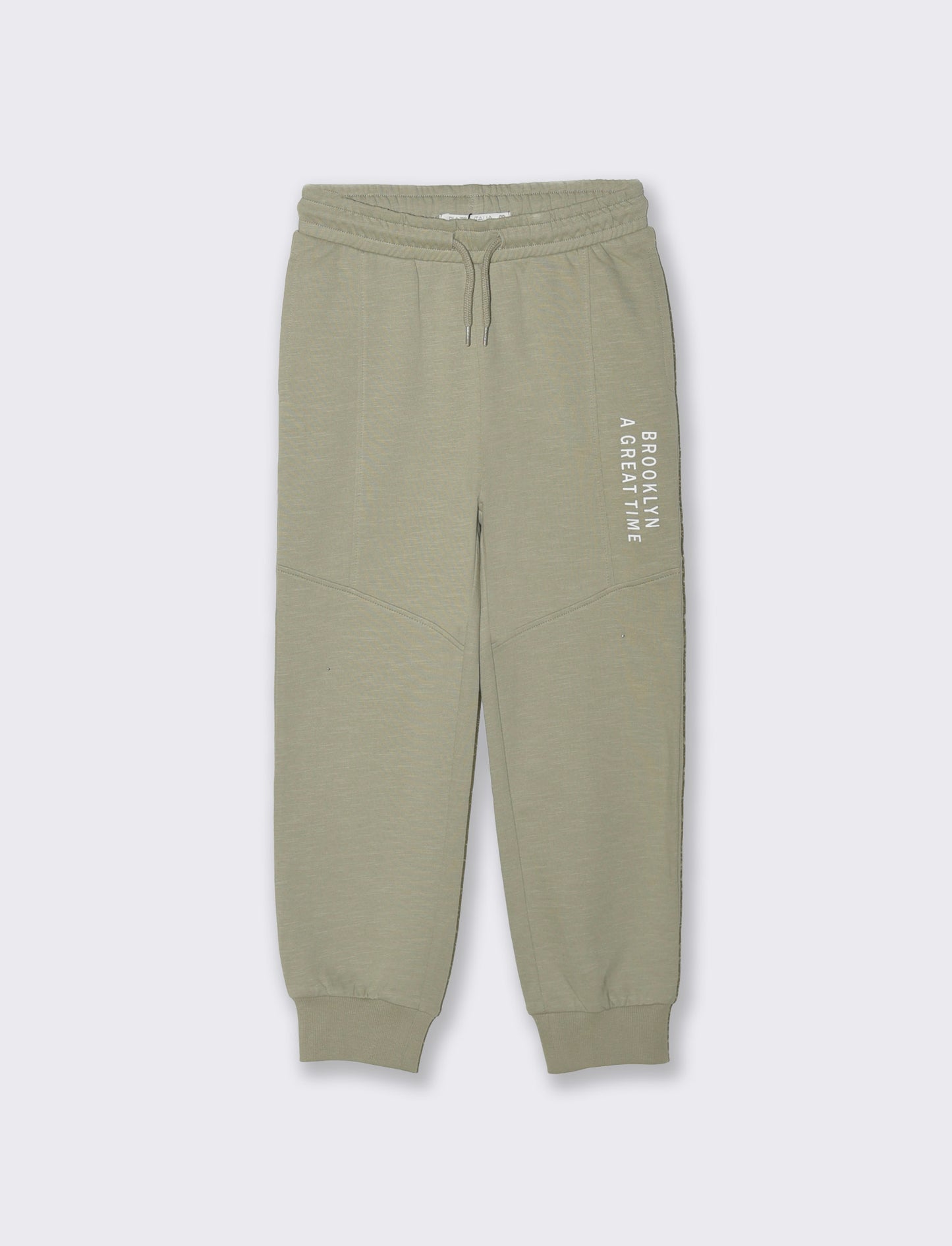 Flame-printed joggers with side cuts - Green