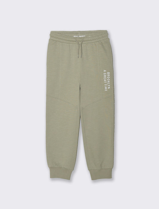 Jogger in felpa fiammata con tagli laterali - Verde
