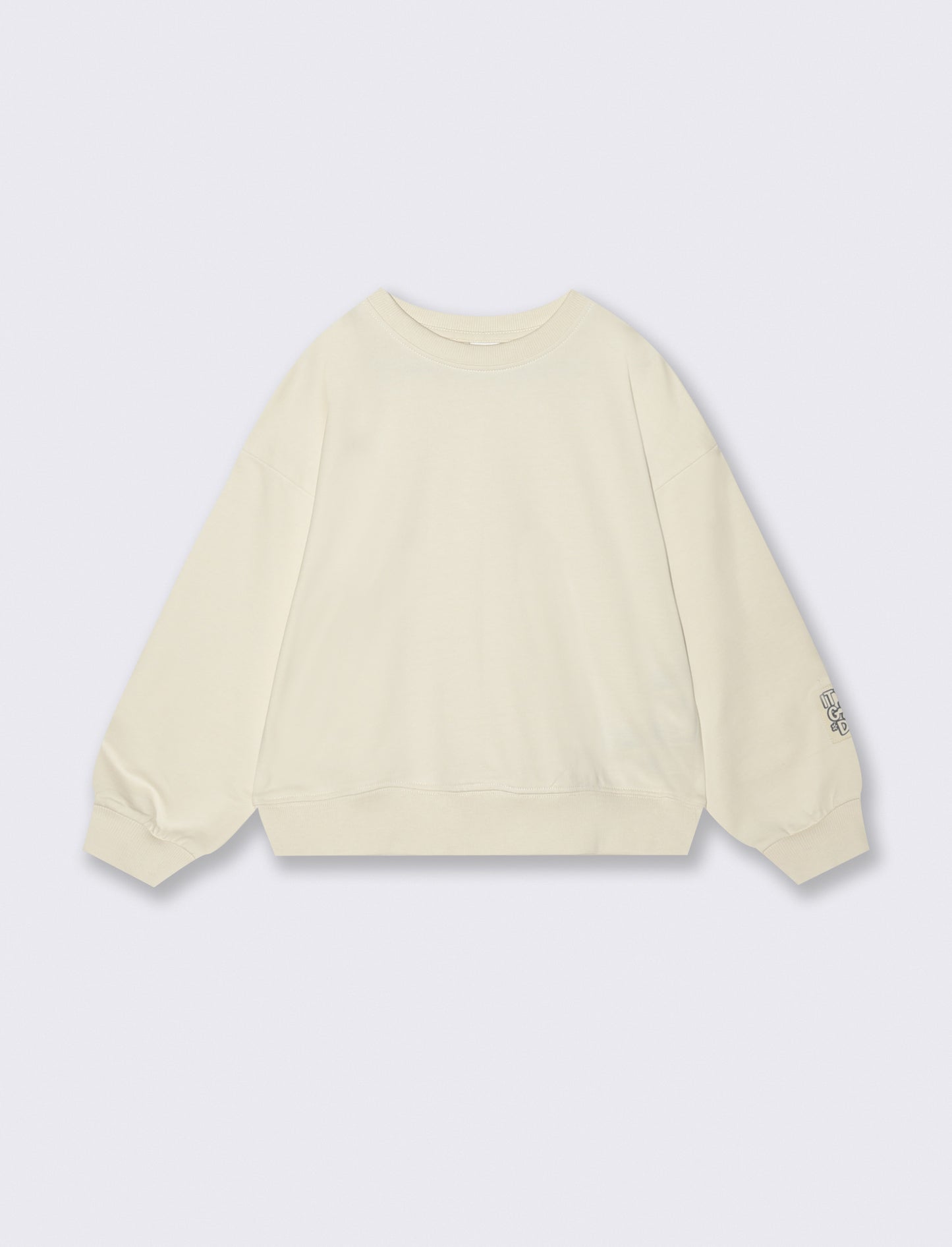 Felpa girocollo regular per bambina - Crema