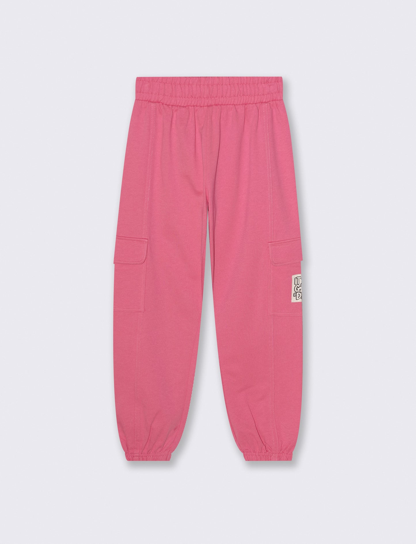 Pantalone in felpa da bambina con tasconi - Rosa big bubble