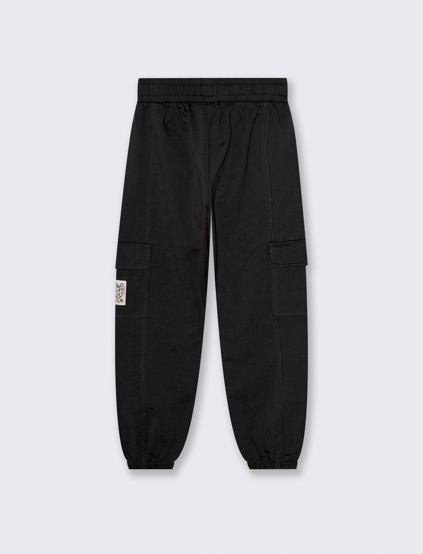 Pantalone in felpa da bambina con tasconi - Nero