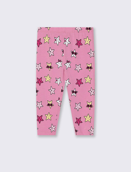 Leggings in jersey elastico a fantasia - Rosa candy