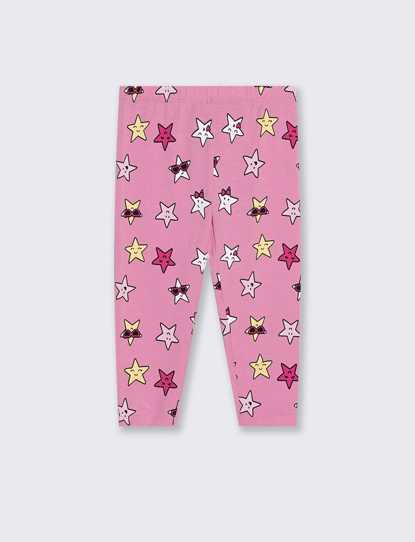 Leggings in jersey elastico a fantasia - Rosa candy